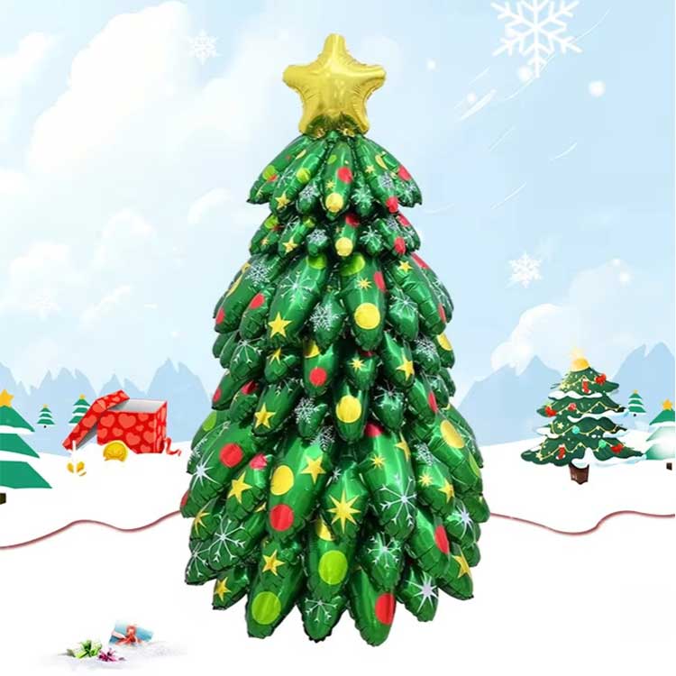 क्रिसमस ट्री स्ट्यान्ड अप पन्नी बेलुन