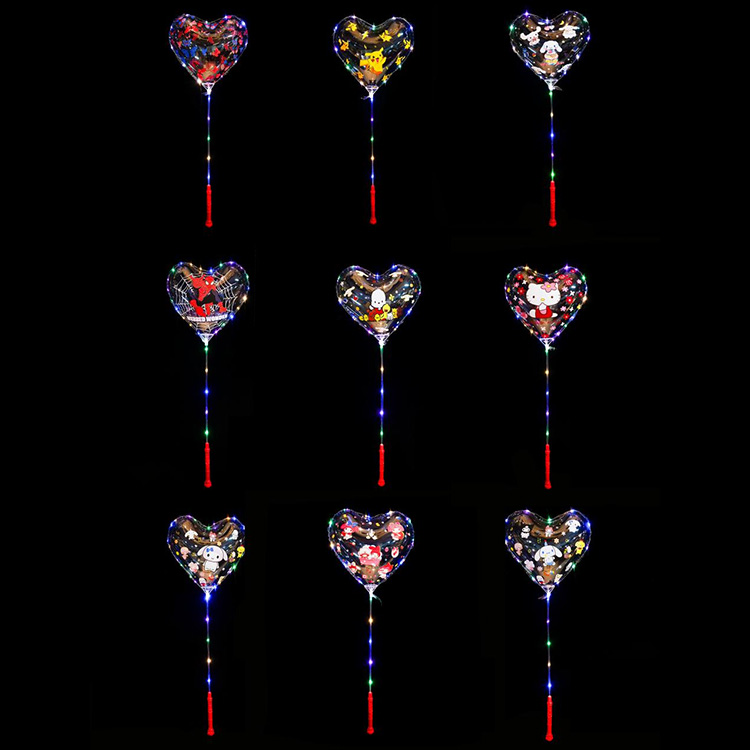 हार्ट आकारको मुद्रित बोबो बेलुनहरू