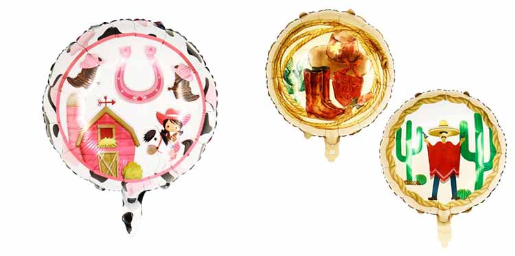 cowboy themed foil balloons