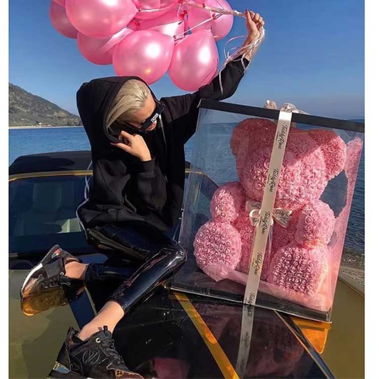 गुलाब फूल टेडी भालु